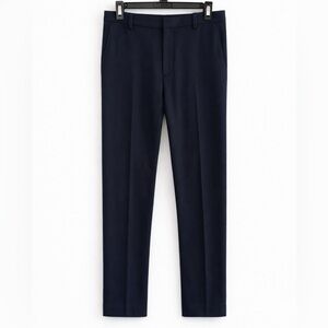 Vince Navy Wool Blend Slim Straight-Leg Tailored Trousers – Size 29